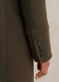 ME+EM Melange Wool Longline Coat Khaki