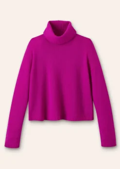 Clearance ME+EM Merino Cashmere Relaxed Crop Jumper + Snood Electric Pink