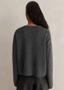Outlet ME+EM Merino Cashmere Relaxed Crop Jumper + Snood Charcoal