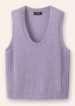 Sale ME+EM Merino Cashmere Silk Scoop Neck Vest Lilac Moulin