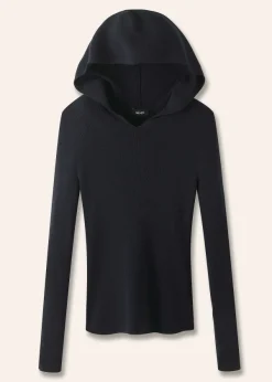 New ME+EM Merino Stretch Rib Layering Hoody Navy