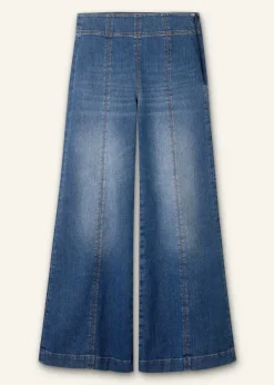 Sale ME+EM Palazzo Travel Jean Mid Blue Wash
