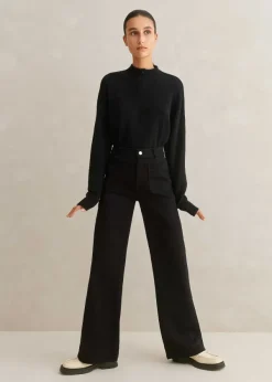 Best ME+EM Patch Pocket Subtle Flare Jean Black