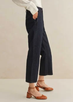 Sale ME+EM Pin Tuck Kick Flare Crop Jean Dark Rinse