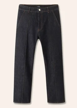 Sale ME+EM Pin Tuck Kick Flare Crop Jean Dark Rinse