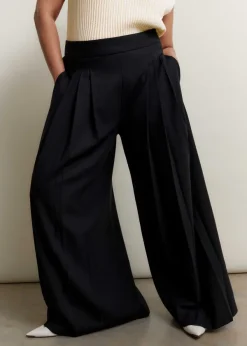 Online ME+EM Pleated Ultra Wide-Leg Trouser Black