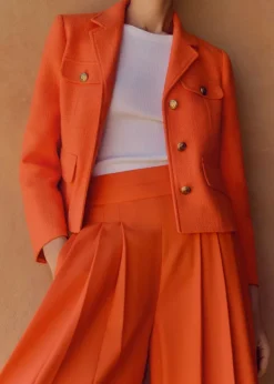 Online ME+EM Pleated Ultra Wide-Leg Trouser + Jacket Suit Orange