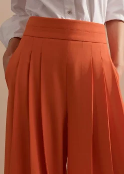 Hot ME+EM Pleated Ultra Wide-Leg Trouser Orange Zing