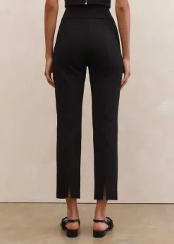 Sale ME+EM Ponte Split Hem Crop Trouser Black