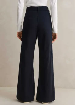 Hot ME+EM Regular Length Cotton Flared Cargo Trouser Navy