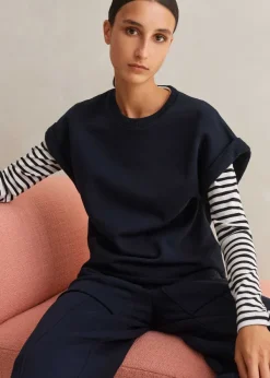 Discount ME+EM Roll Cuff Sweatshirt Navy