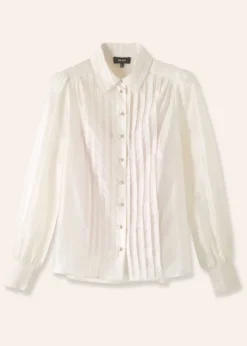 Best ME+EM Scallop Pleat Detail Blouse + Cami Light Cream