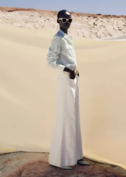 Online ME+EM Seam Front Wide-Leg Flare Jean White