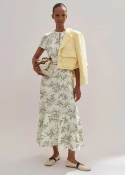 Hot ME+EM Shadow Berry Print Maxi Dress Light Cream/Green/Multi