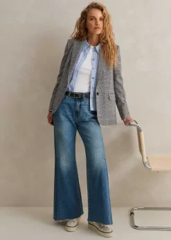 Clearance ME+EM Short Length Split Seam Flare Jean Blue