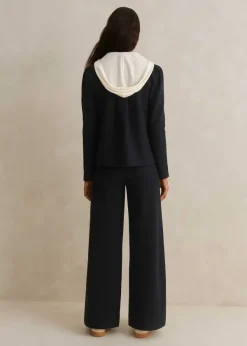 ME+EM Short-Length Travel Tailoring Palazzo Co-Ord Blue
