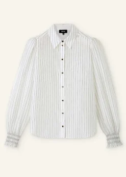 Discount ME+EM Silk Cotton Stripe Shirt Soft White/Black