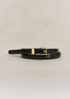 Best ME+EM Skinny Smooth Leather Belt Black