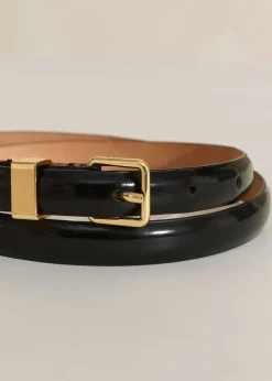 Best ME+EM Skinny Smooth Leather Belt Black