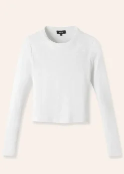 New ME+EM Slub Jersey Crop Crew Neck Top Bright White