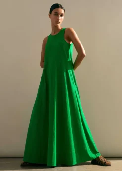 ME+EM Slub Jersey Halterneck Maxi Dress Spring Green