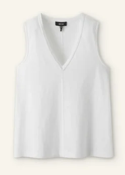 Clearance ME+EM Slub V-Neck Swing Vest Fresh White