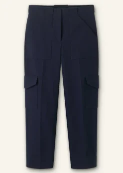 Hot ME+EM Smart Cargo Slim Crop Trouser Navy