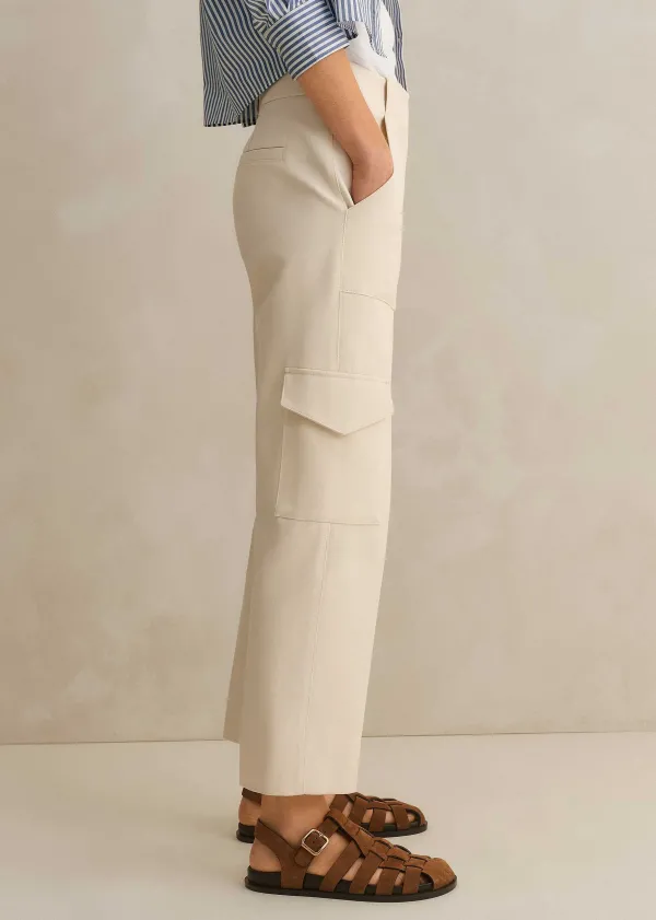 Discount ME+EM Smart Cargo Slim Crop Trouser Cream