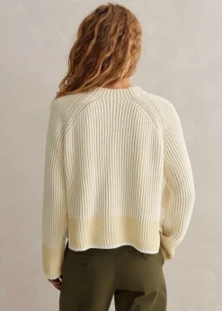Hot ME+EM Soft-Touch Cotton Rib Weekend Jumper Soft White/Ecru