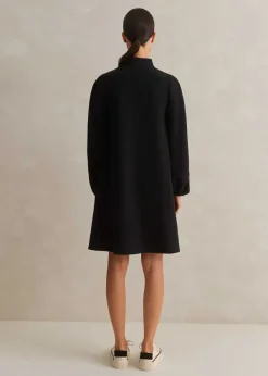 Sale ME+EM Sporty Jacquard Zip Up Swing Dress Black