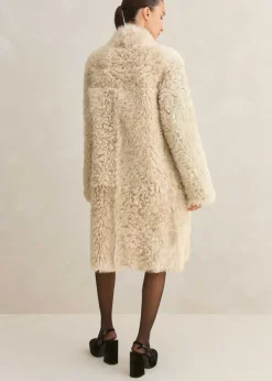 Hot ME+EM Statement Shearling Coat Cream
