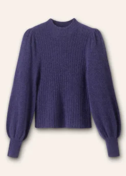 Clearance ME+EM Superfine Alpaca Pouf Sleeve Jumper Blueberry