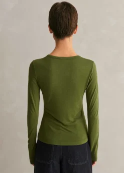 Clearance ME+EM Supersoft Jersey Long Sleeve Top Bright Olive Moulin