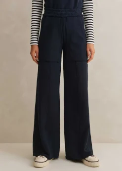 Hot ME+EM Sweatshirting Wide-Leg Trouser Navy