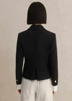 Clearance ME+EM Textured Bracelet Sleeve Contour Jacket Black