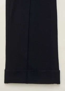 Sale ME+EM Textured High-Waisted Wide-Leg Crop Trouser Navy