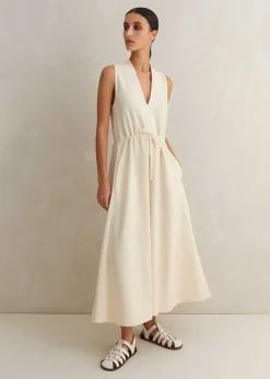 Discount ME+EM Textured Maxi Dress Cream