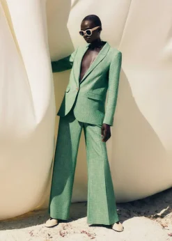 Clearance ME+EM Textured Prince Of Wales Check Suit Green