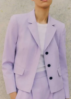 Online ME+EM Textured Short Fitted Contour Jacket Dusted Lilac