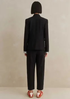 Best ME+EM Textured Tailoring Tapered Trouser Suit Black