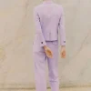 Clearance ME+EM Textured Tapered Trouser Suit Purple