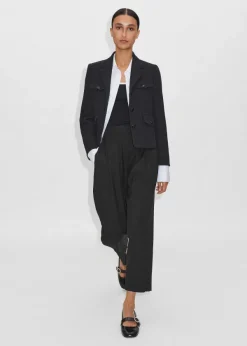 Sale ME+EM Textured Weave Boucl Trouser Co-Ord Black