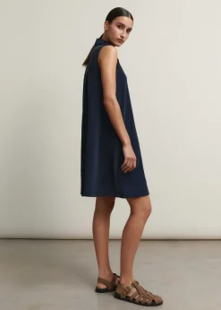 Clearance ME+EM Towelling Sleeveless Swing Dress Navy