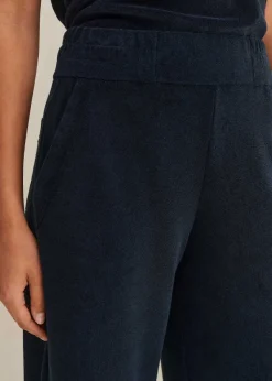 Clearance ME+EM Towelling Wide-Leg Trouser Navy