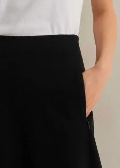 Online ME+EM Travel Tailoring A-Line Midi Skirt Black