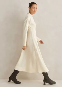 Best ME+EM Travel Tailoring Batwing Sleeve Midi Dress Cream