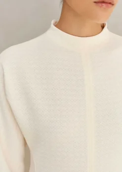Best ME+EM Travel Tailoring Batwing Sleeve Midi Dress Cream
