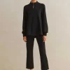 Online ME+EM Travel Tailoring Crop Kick-Flare Trouser Co-Ord Black