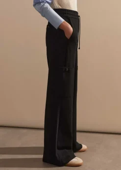 Hot ME+EM Travel Tailoring Flared Cargo Trouser Black