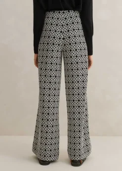Discount ME+EM Travel Tailoring Graphic Jacquard Trouser Black/White